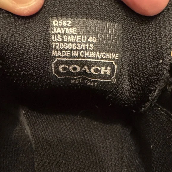 Coach Jayme Signature Black and Silver “C” Monogram Jacquard Sneakers - Picture 6 of 7